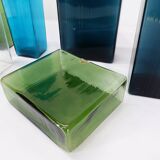 Set of 8 ISI vases in colored glass Lennart Andersson Gullaskruf, 1960