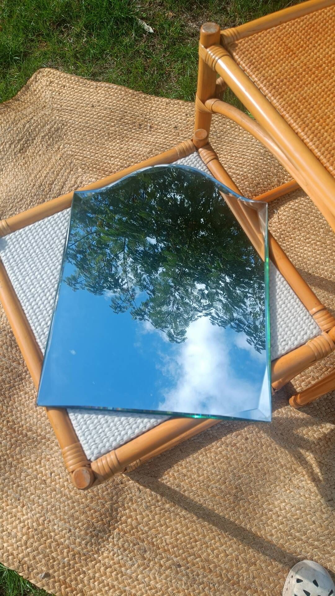 Antique bevelled dressing table mirror