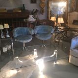 Light of the 1970s glass coffee table