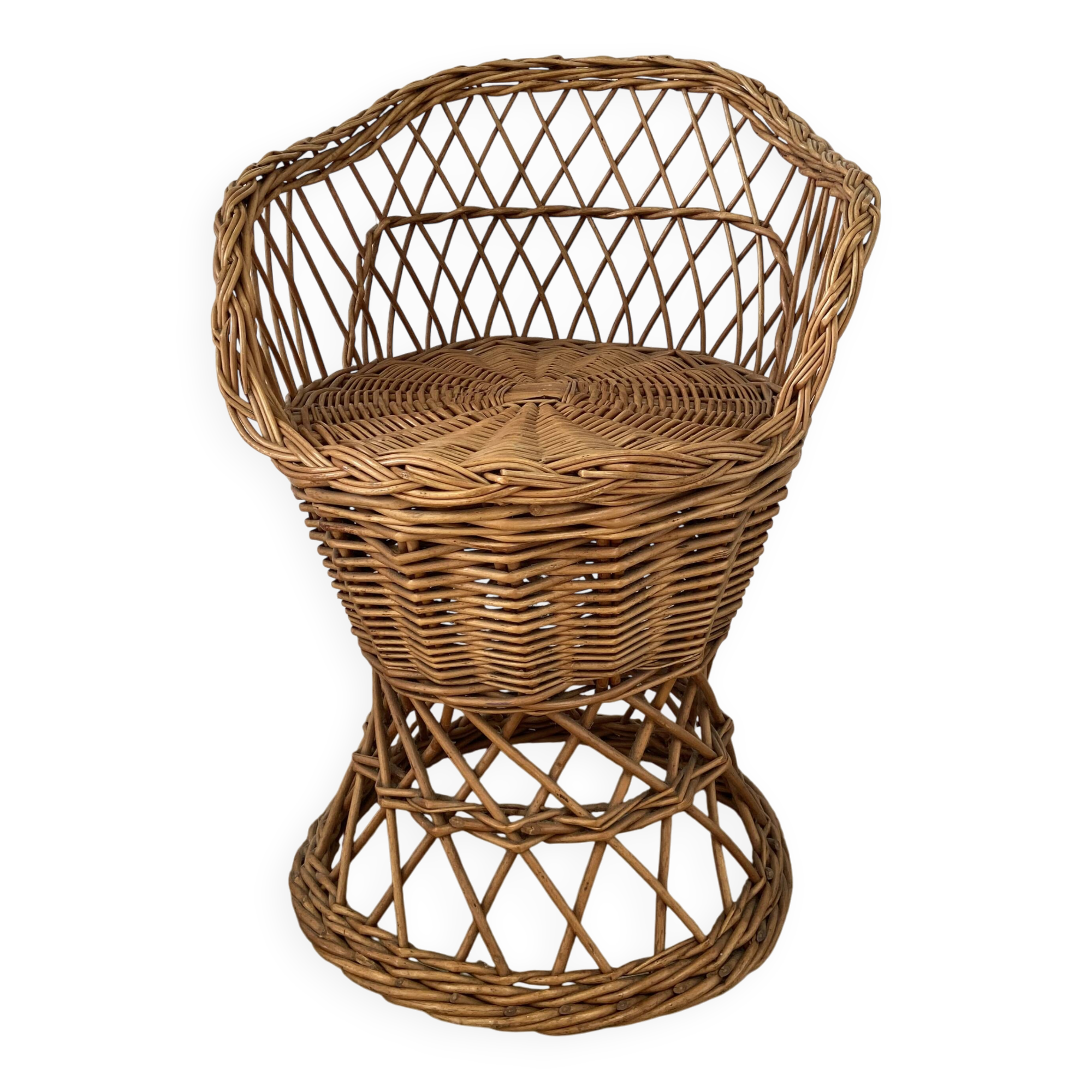 Vintage wicker children's armchair