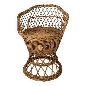 Vintage wicker children's armchair