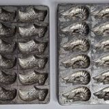 Set of two old chocolate molds "Letang et fils" Paris, 26 cm