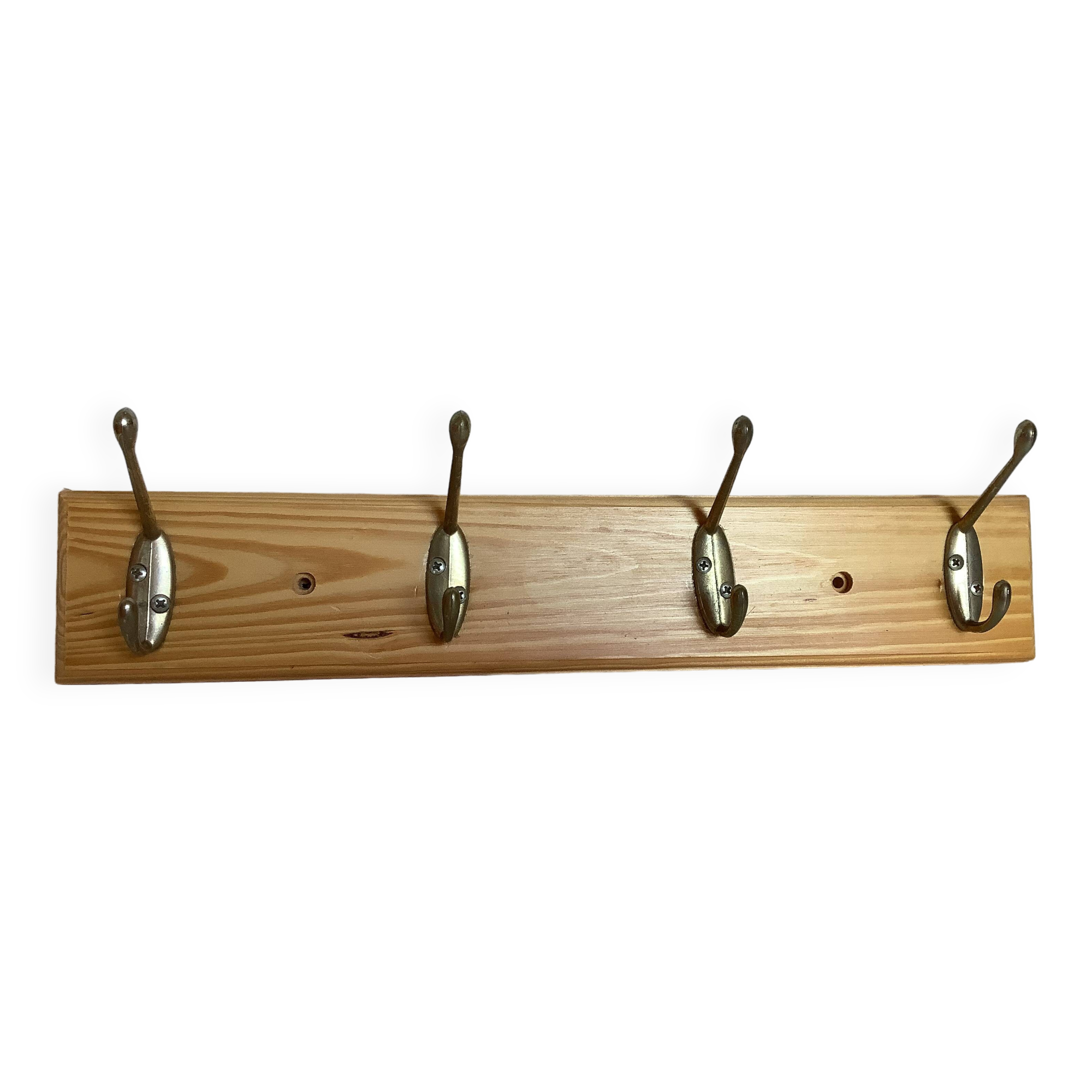 Wooden coat rack with four hooks