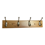 Wooden coat rack with four hooks