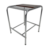 Functionalist chrome & wood table, 1950's