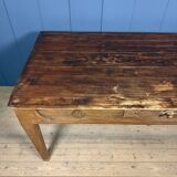 Old decorated wooden kitchen table