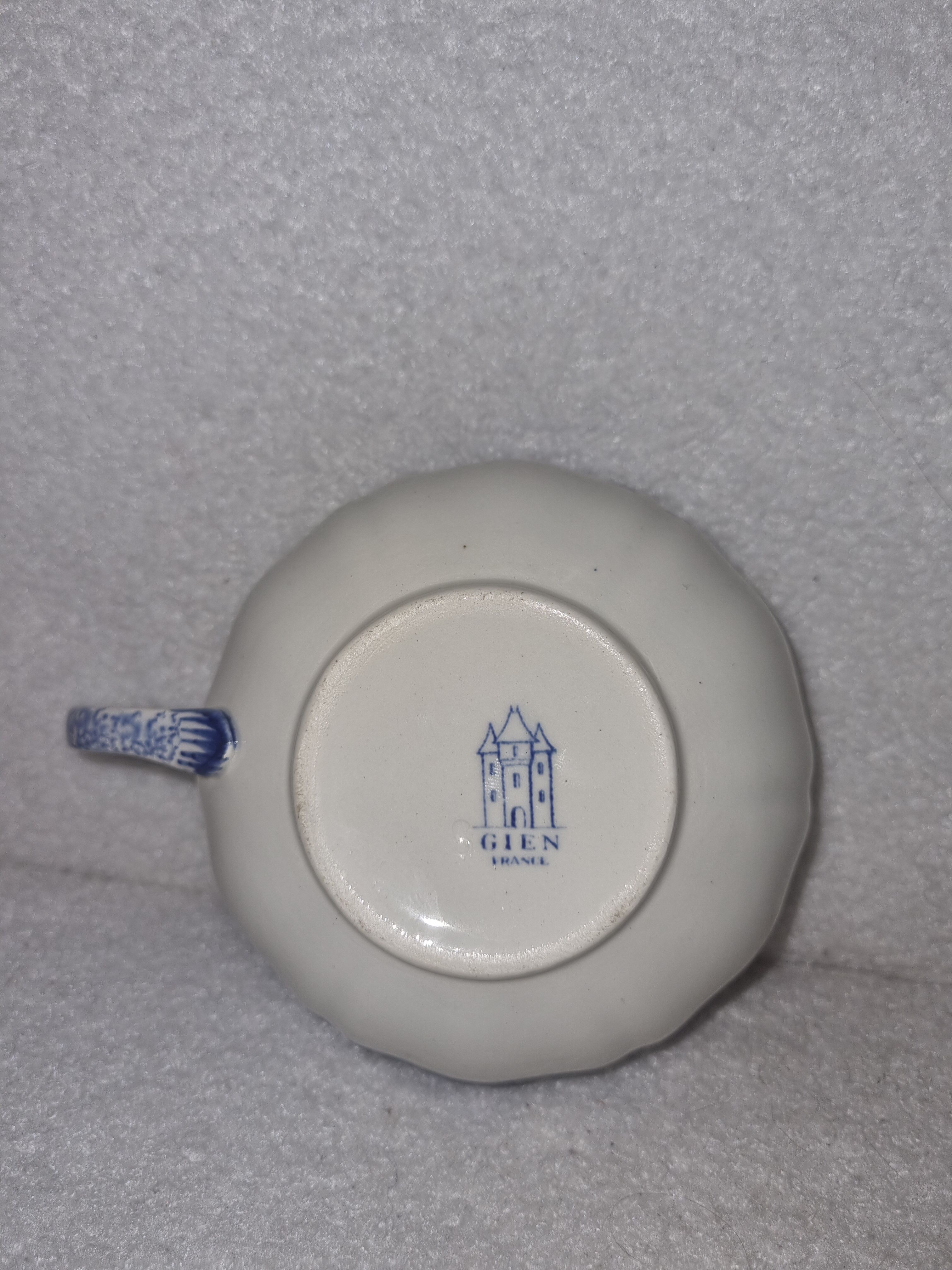 Gien dolphin model cups and under cups