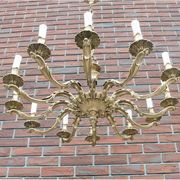 Brass chandelier, Western Europe, mid 20th century.
