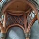 Woven wood and rattan plant stand