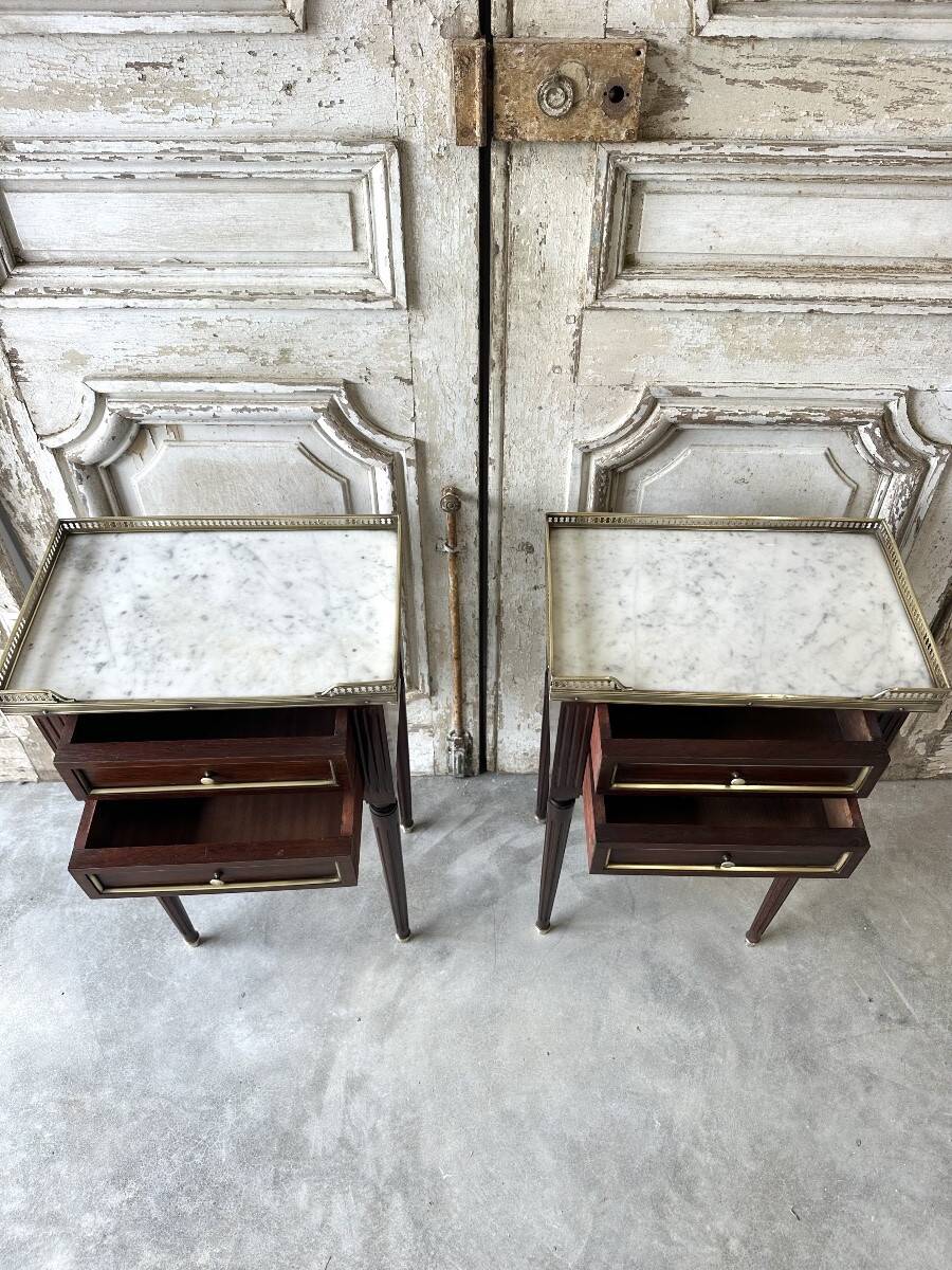 Pair of Louis XVI style bedside tables