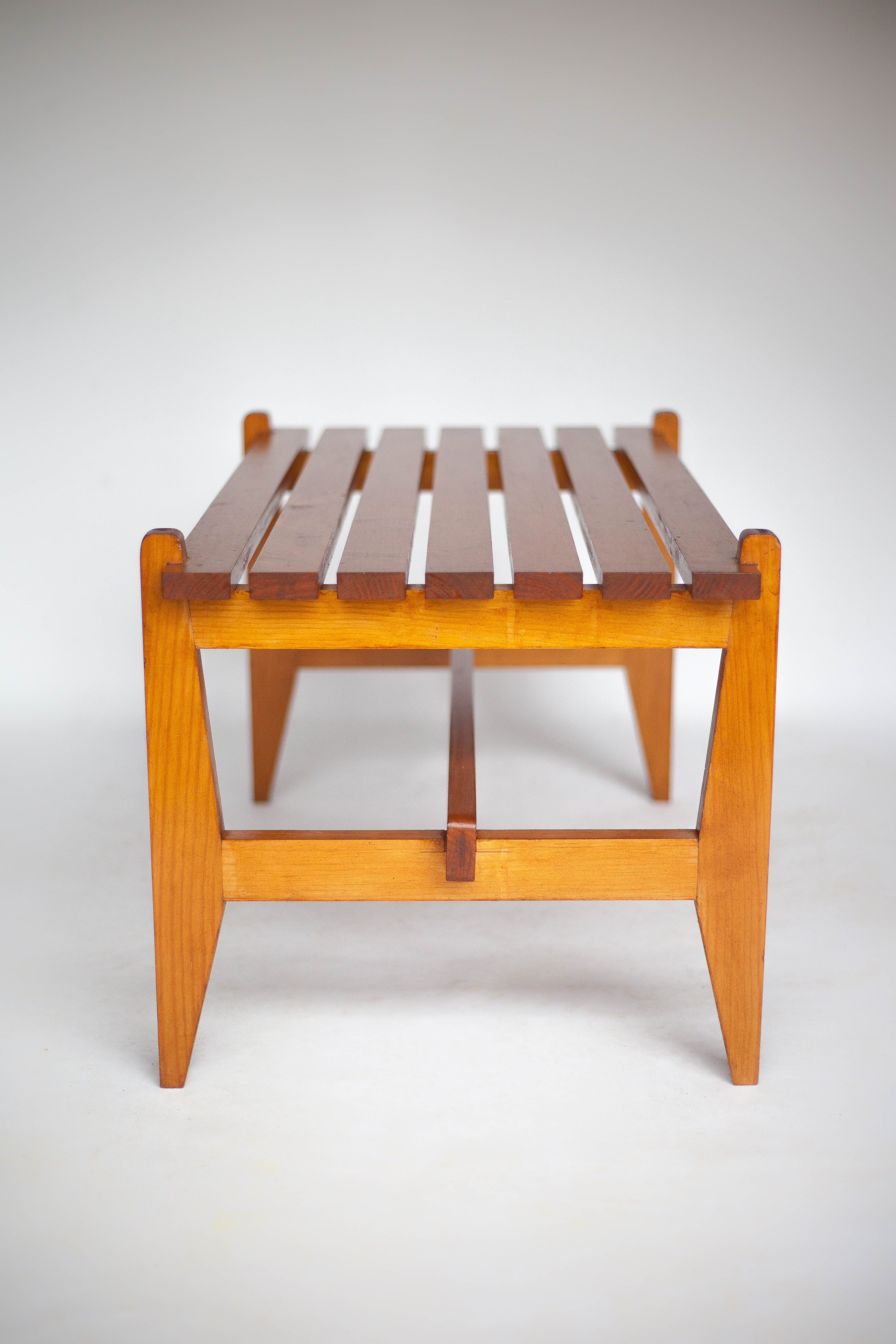 Table basse bois bois à lattes, décoration intérieur