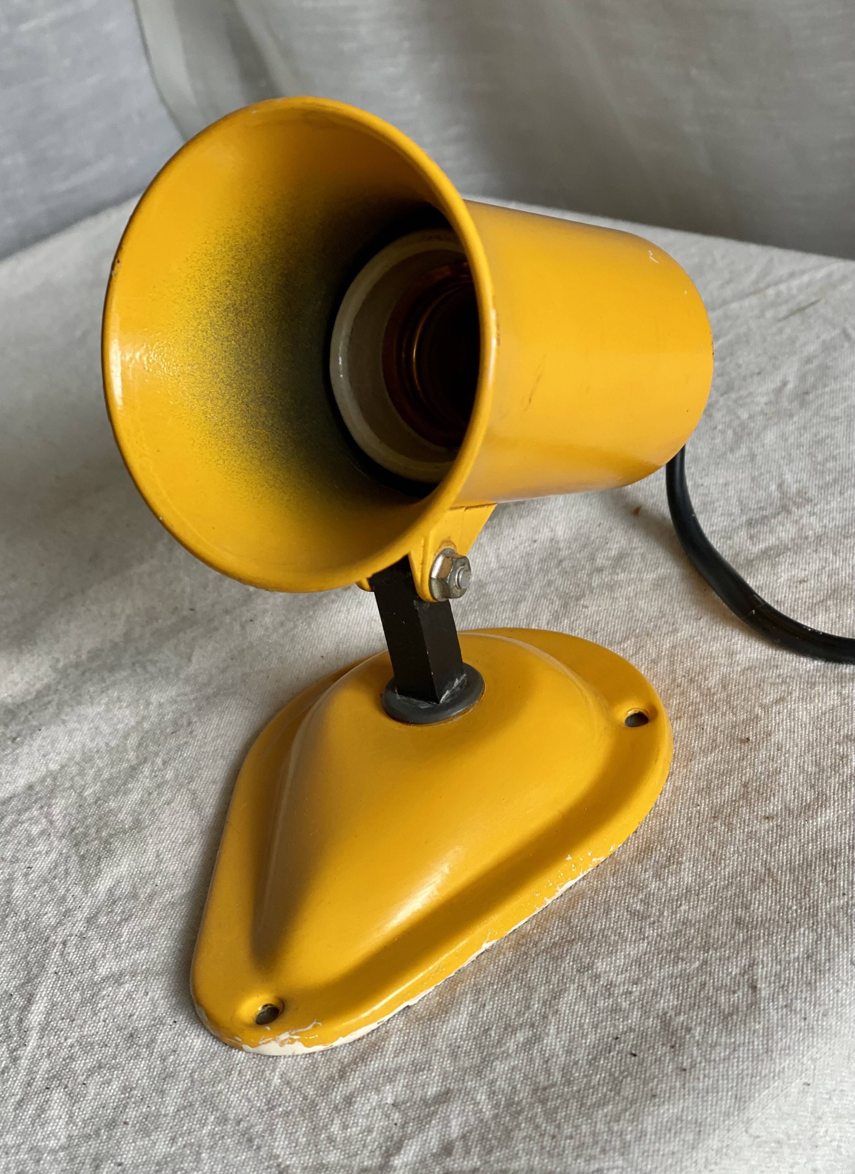 LITA wall lamp, adjustable, vintage 1960s, yellow lacquered metal spotlight