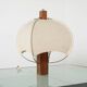 Postmodern table lamp in wood and canvas, Poland, 1980s