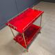 Rare Italian lacquered goatskin / parchment serving bar cart by Aldo Tura, 1960s