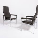 Paire de fauteuils à dossier haut de Fritz Hansen, Danemark des années 1980