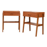 Pair of Scandinavian bedside tables in teak