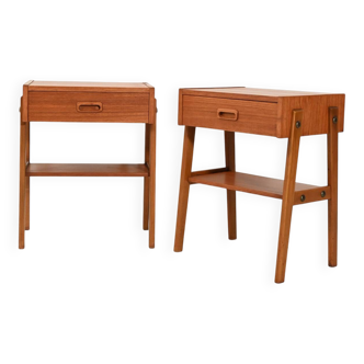 Pair of Scandinavian bedside tables in teak