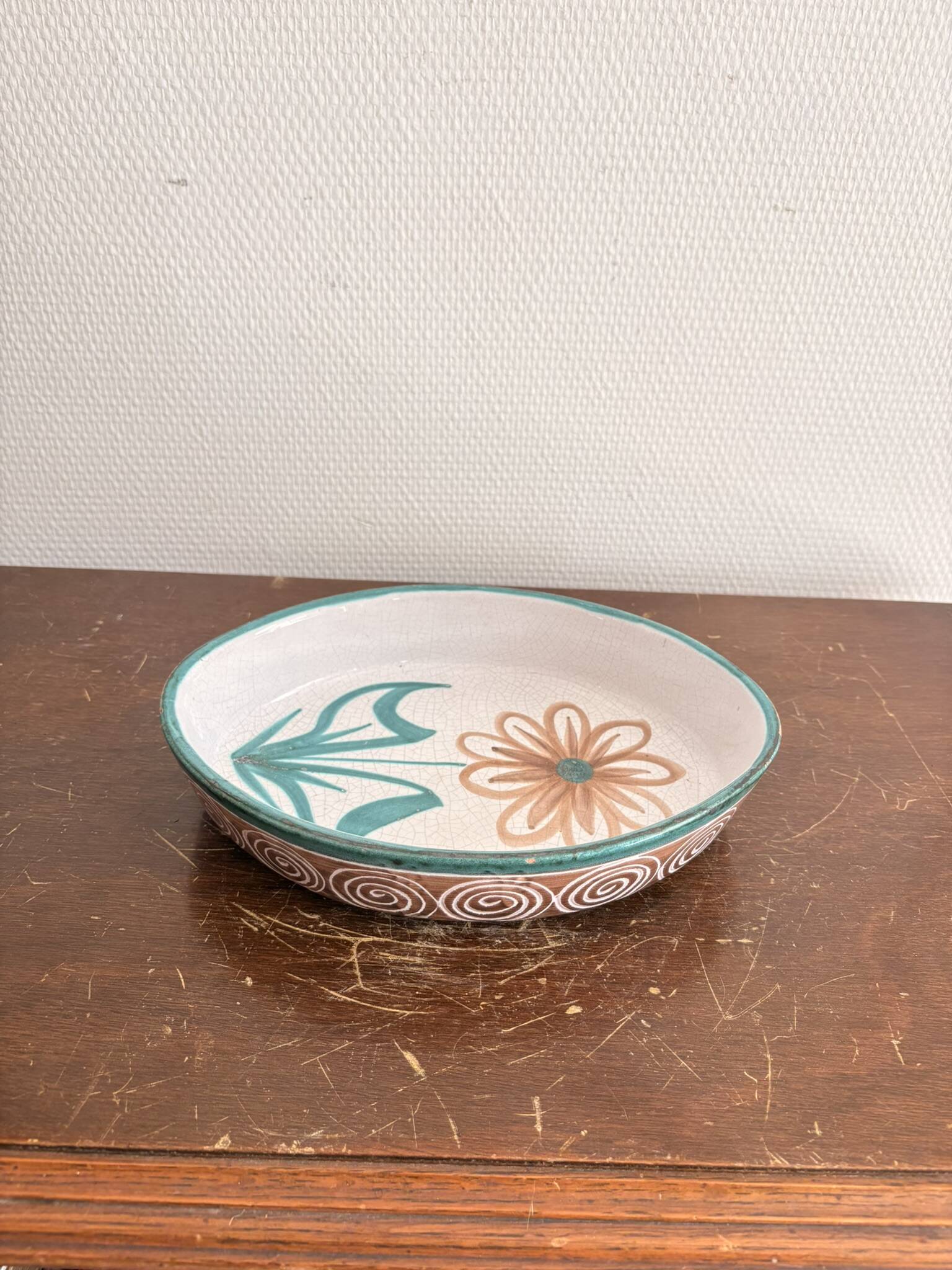 Oval Plate Daisy Ceramic Vallauris Robert Picault Vintage 50s