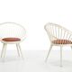White Yngve Ekström Cirkle chair with leather cushion