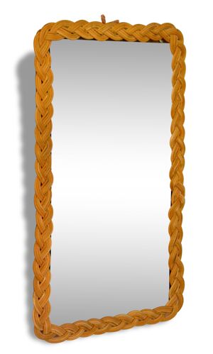 miroir en rotin rectangulaire