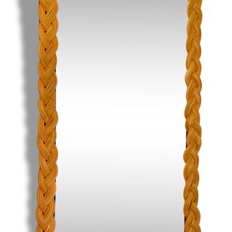 Mirror rectangular rattan, SEVENTIES