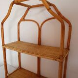 Rattan and bamboo shelf