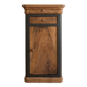 Antique bedside table in walnut and painted wood.