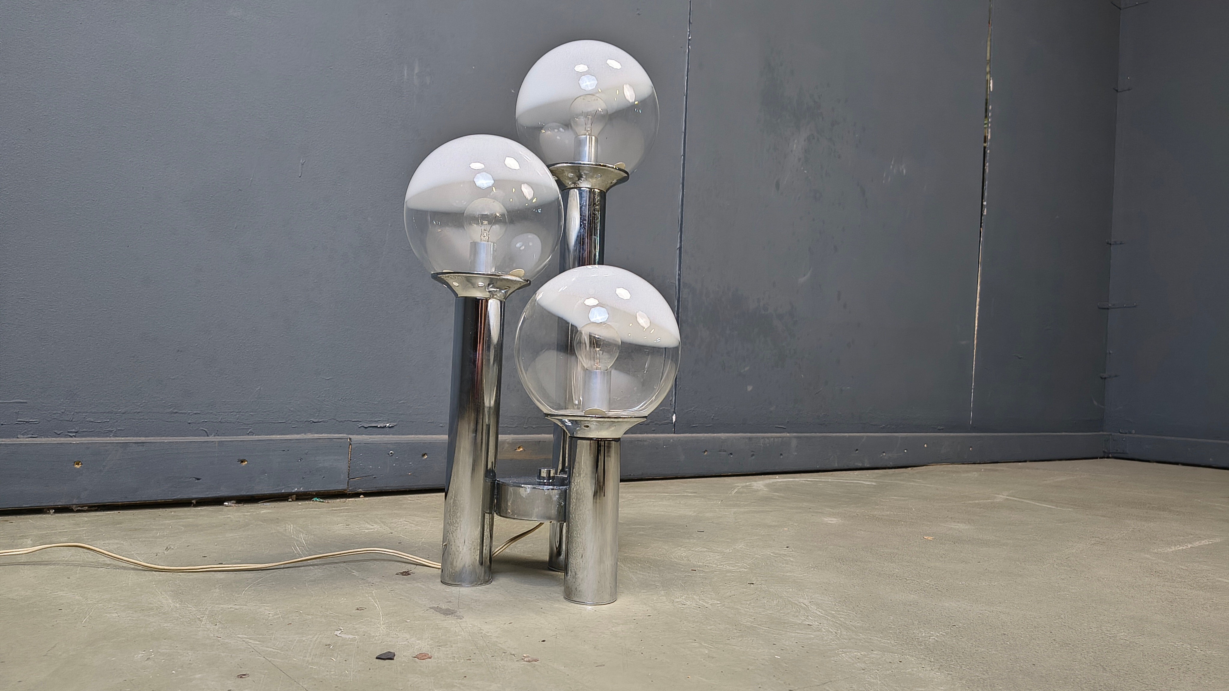 Vintage glass globe table lamp by Mazzega, 1970s