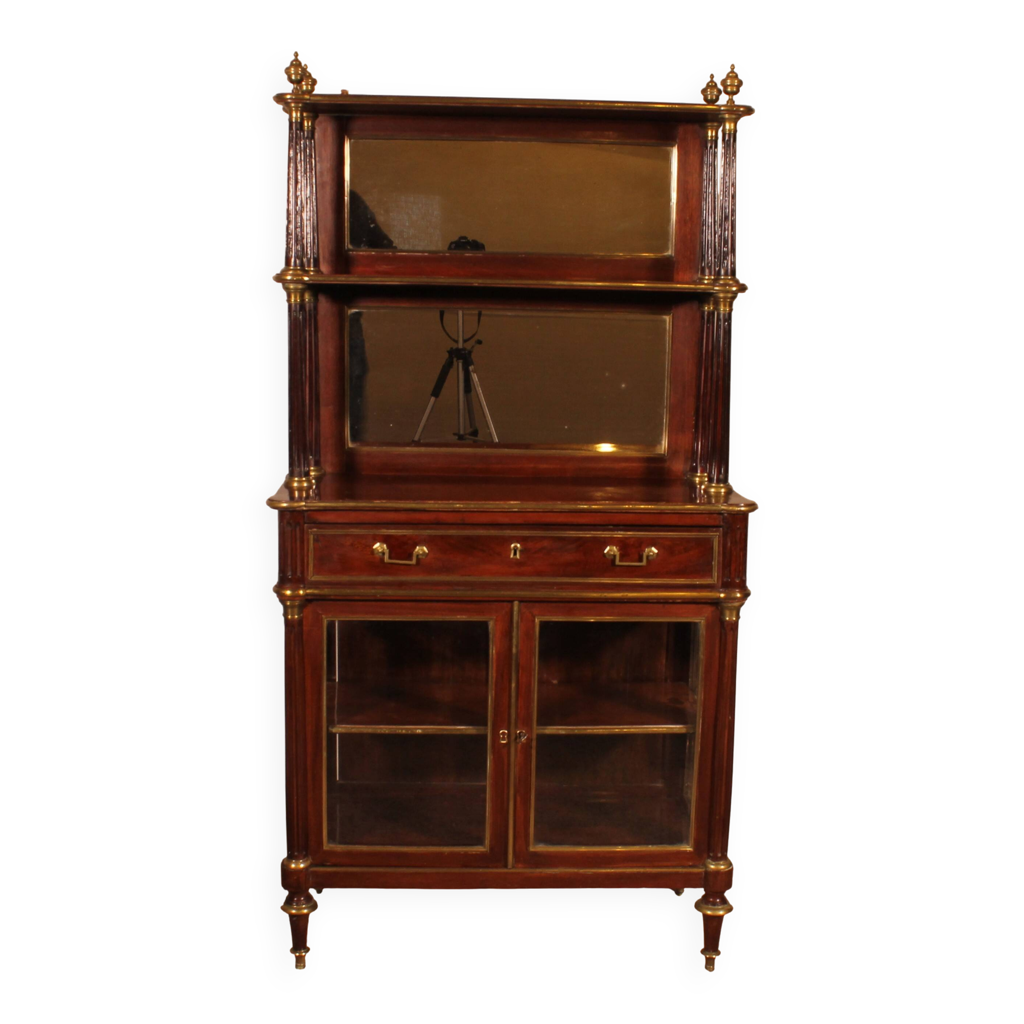 Louis XVI period mahogany display cabinet/bar