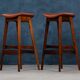 Mid-Century Bar Stools in Rosewood and Leather by Erik Buch for Dyrlund, Set of 4