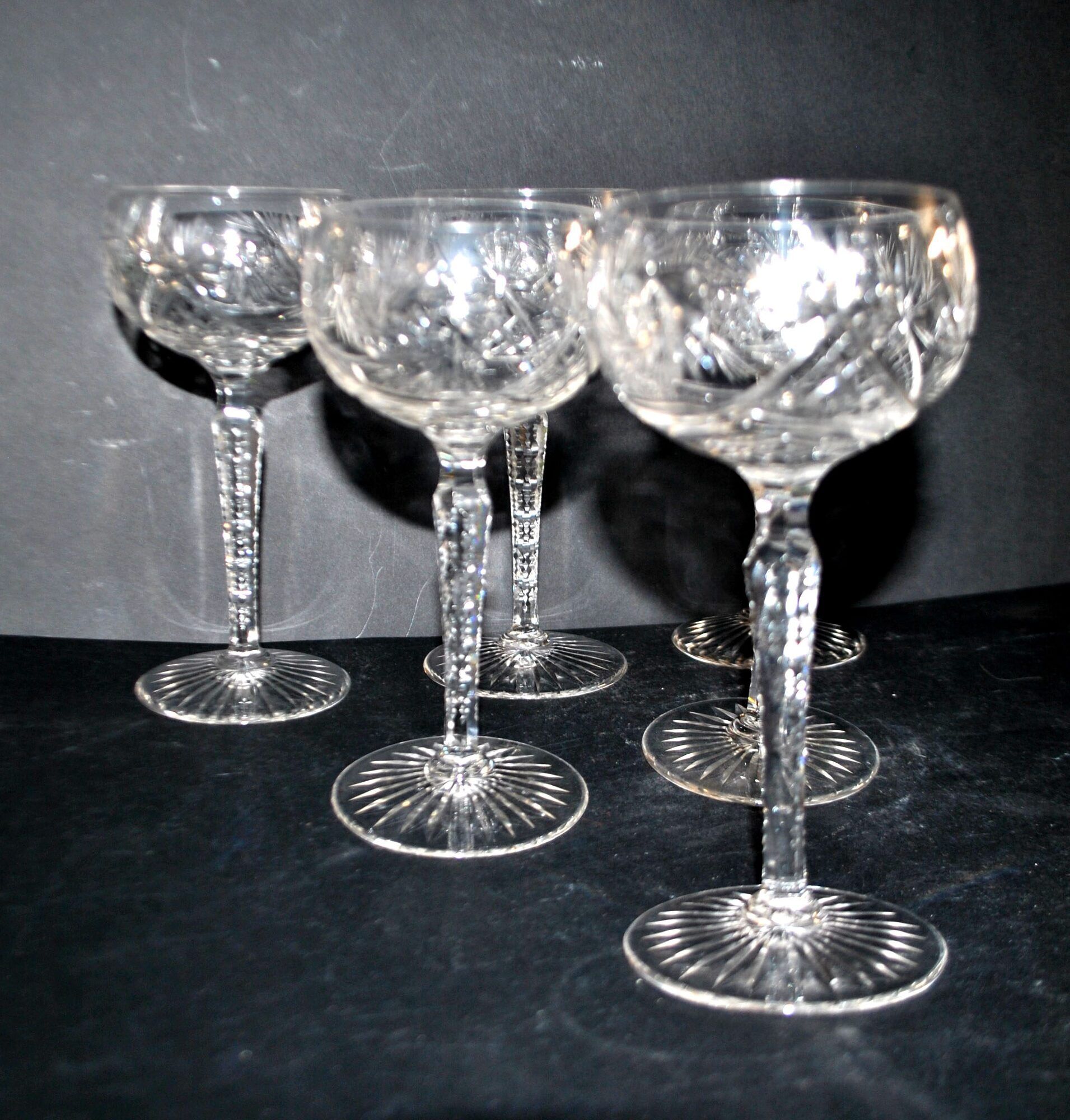 SAINT-LOUIS Balloon Wine Glass ROEMER in cut crystal star 1930 H15.3cm