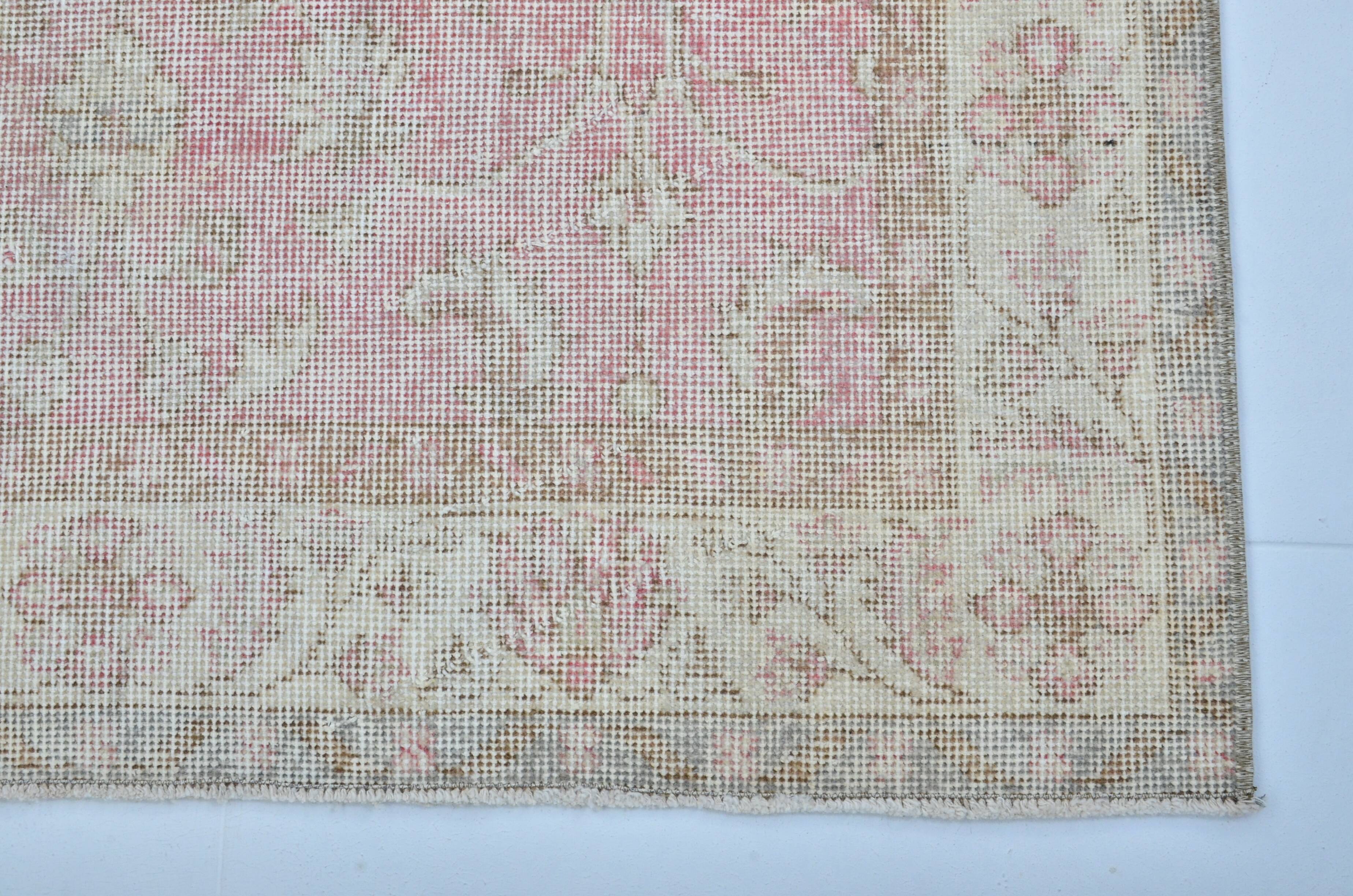 Tapis floral turc beige et rose sku 3221