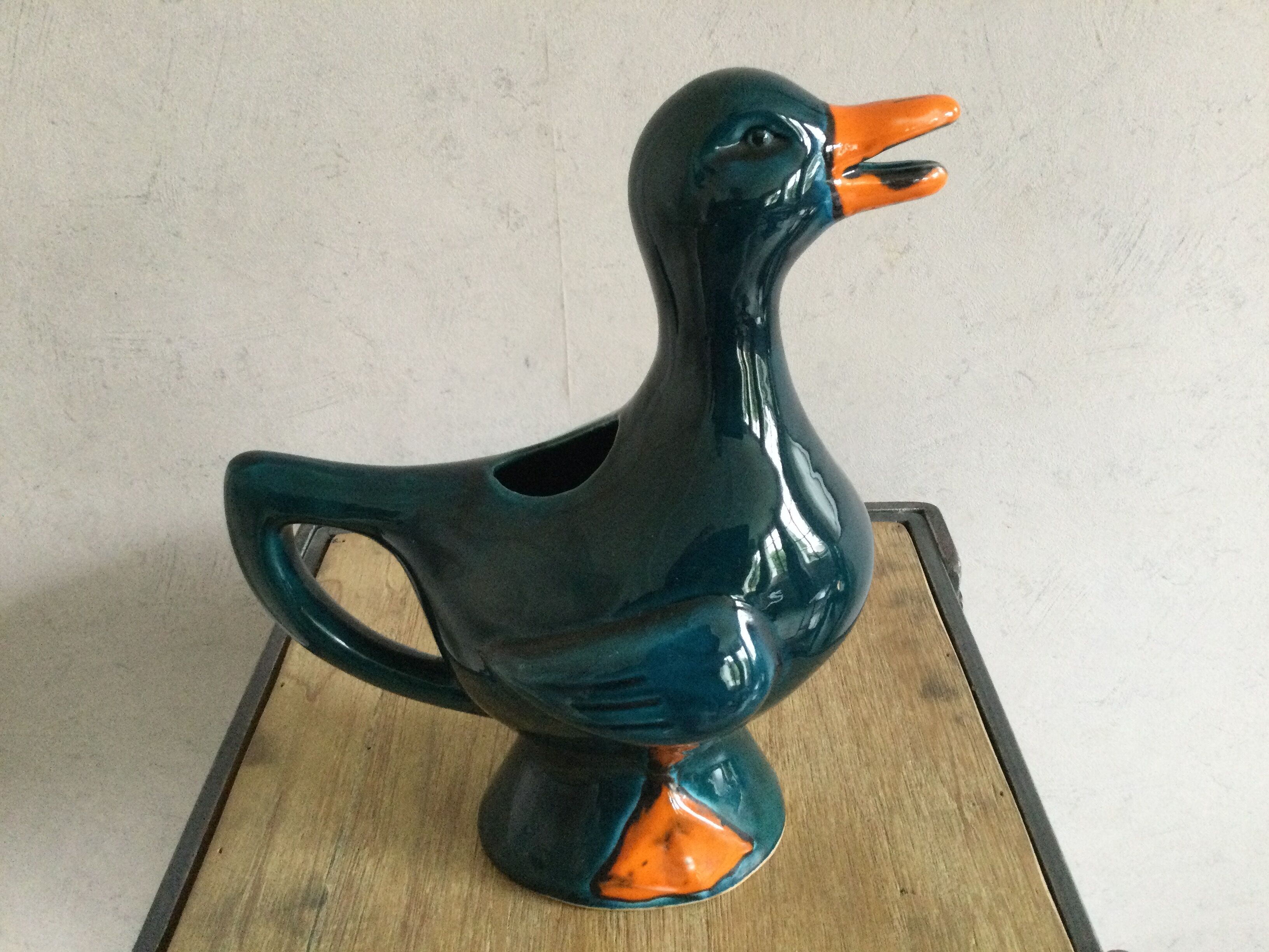 Earthenware duck pitcher