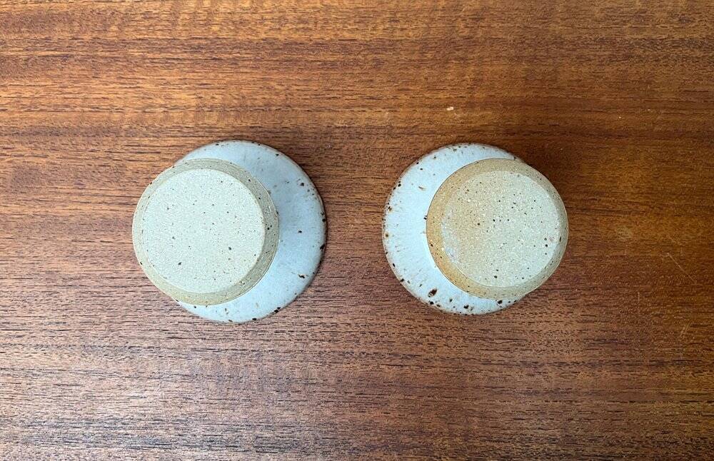 Mid-century Danish studio ceramic candle holders, 1960s, set of 2.