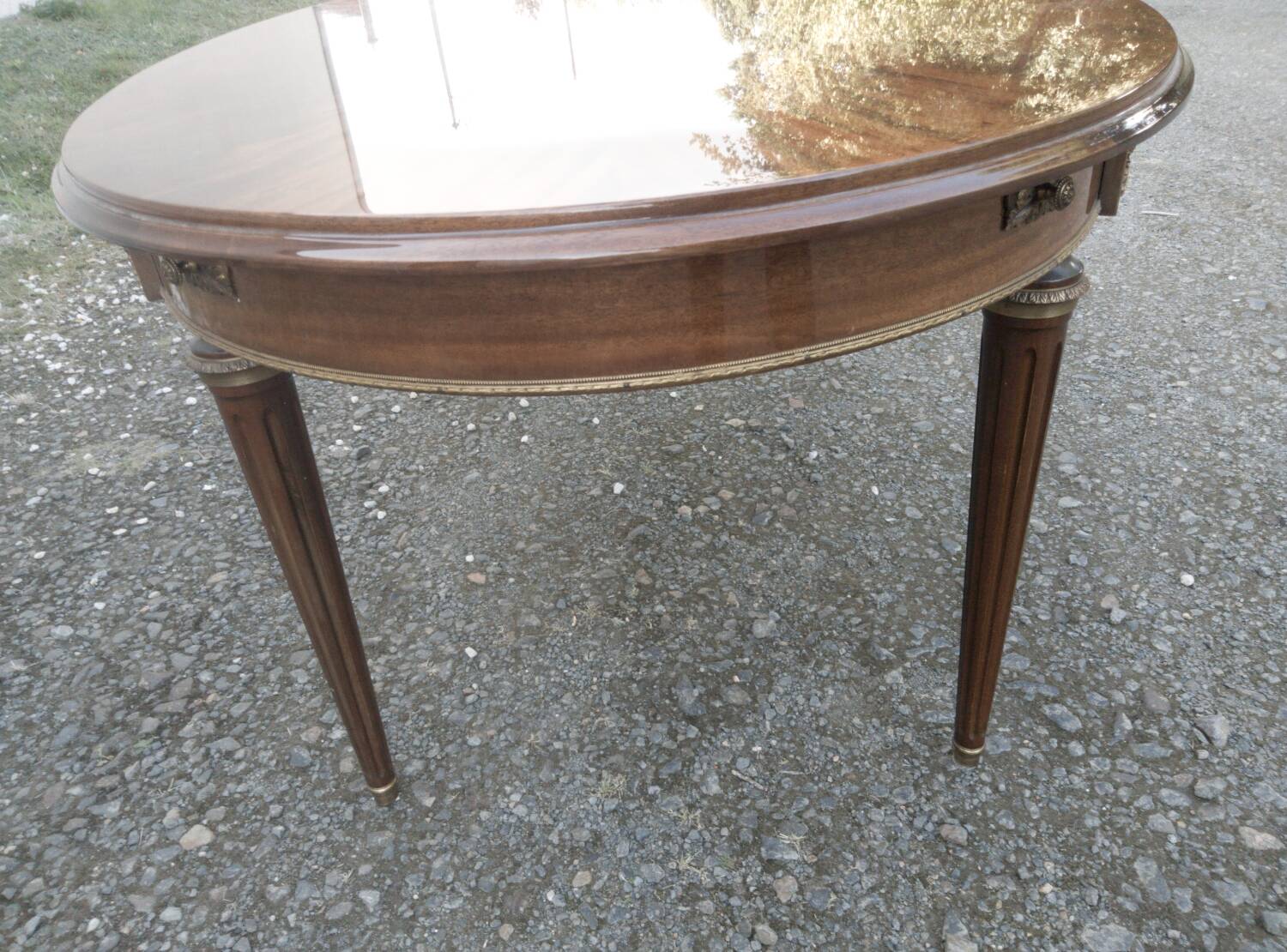 Louis XVI style oval table from the 70s