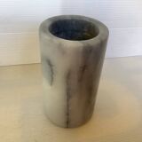 Gray white marble scroll vase