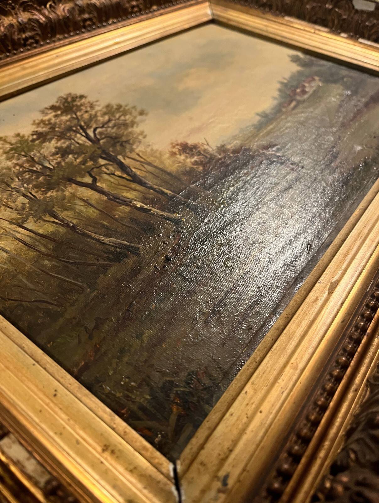 Tableau HST 19th century signed Borough "Animated Landscape"