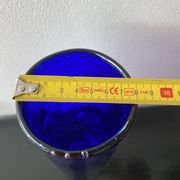 Vintage Scandinavian cobalt blue bubble glass vase from the brand.
