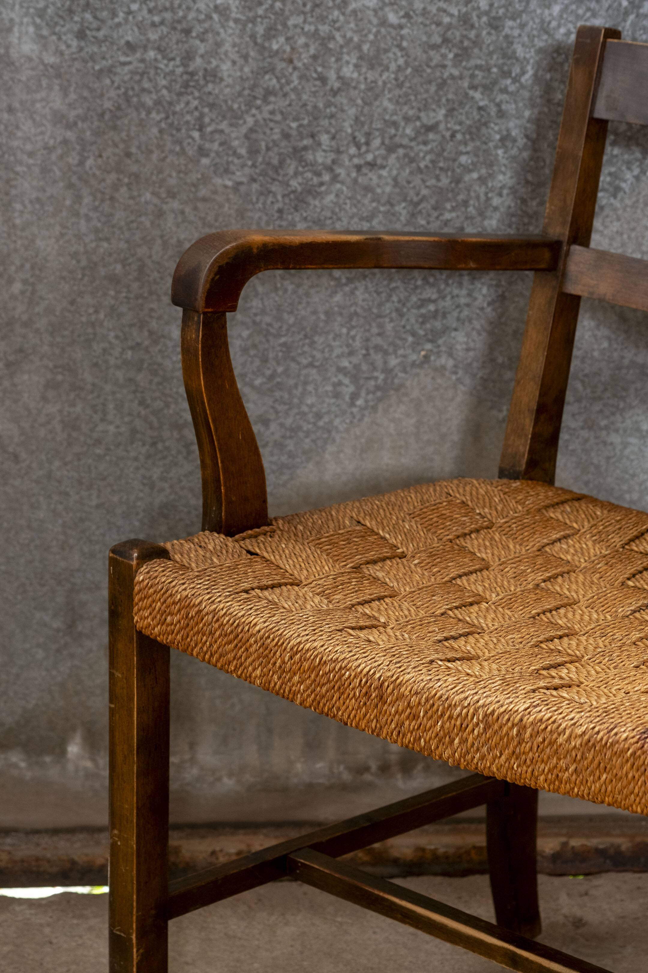 Fauteuil avec assise tissée, Danemark 1930
