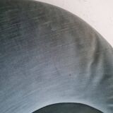 Blue velvet toad armchair with fringes