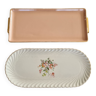 Lot de 2 plats à cake vintage