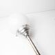 Paire de plafonnier boule 1950 chrome et opaline blanche
