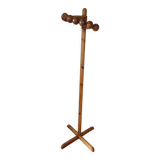 1970s solid pine coat rack