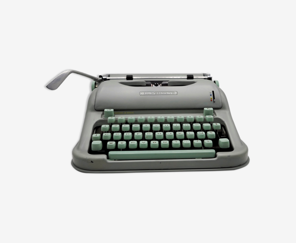 Machine à écrire Hermes Media 3 verte révisée ruban neuf