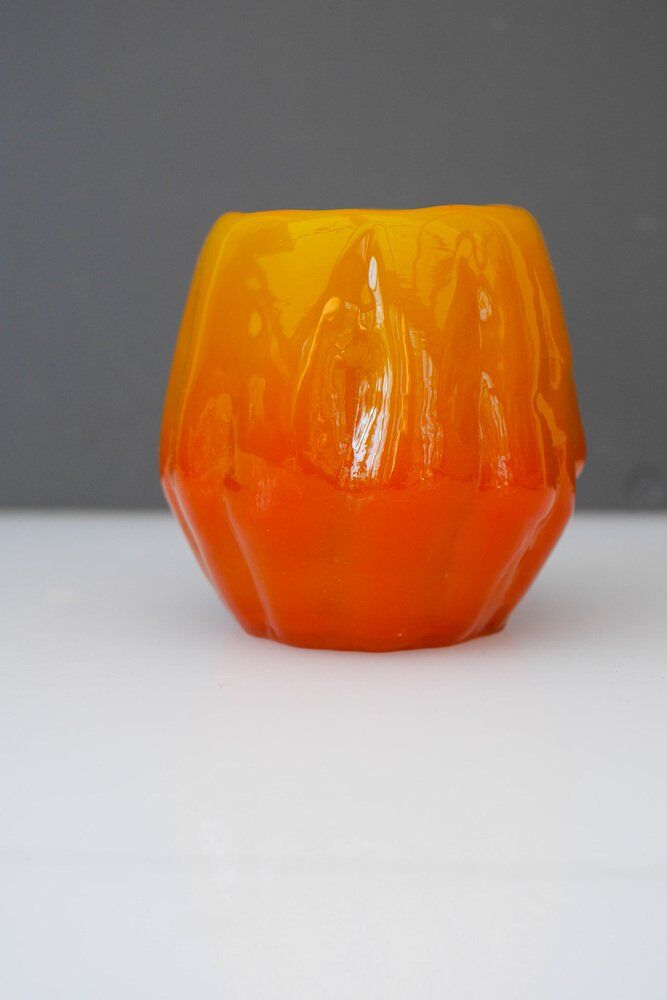 Art glass candleholder by Göte Augustsson Ruda Glasbruk