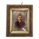 Portrait, photographie, ambrotype, peint à la main, XIXème, signé EV, daté 1881, verre bombé