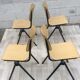 Lot de 6 chaises vintage Galvanitas couleur crème