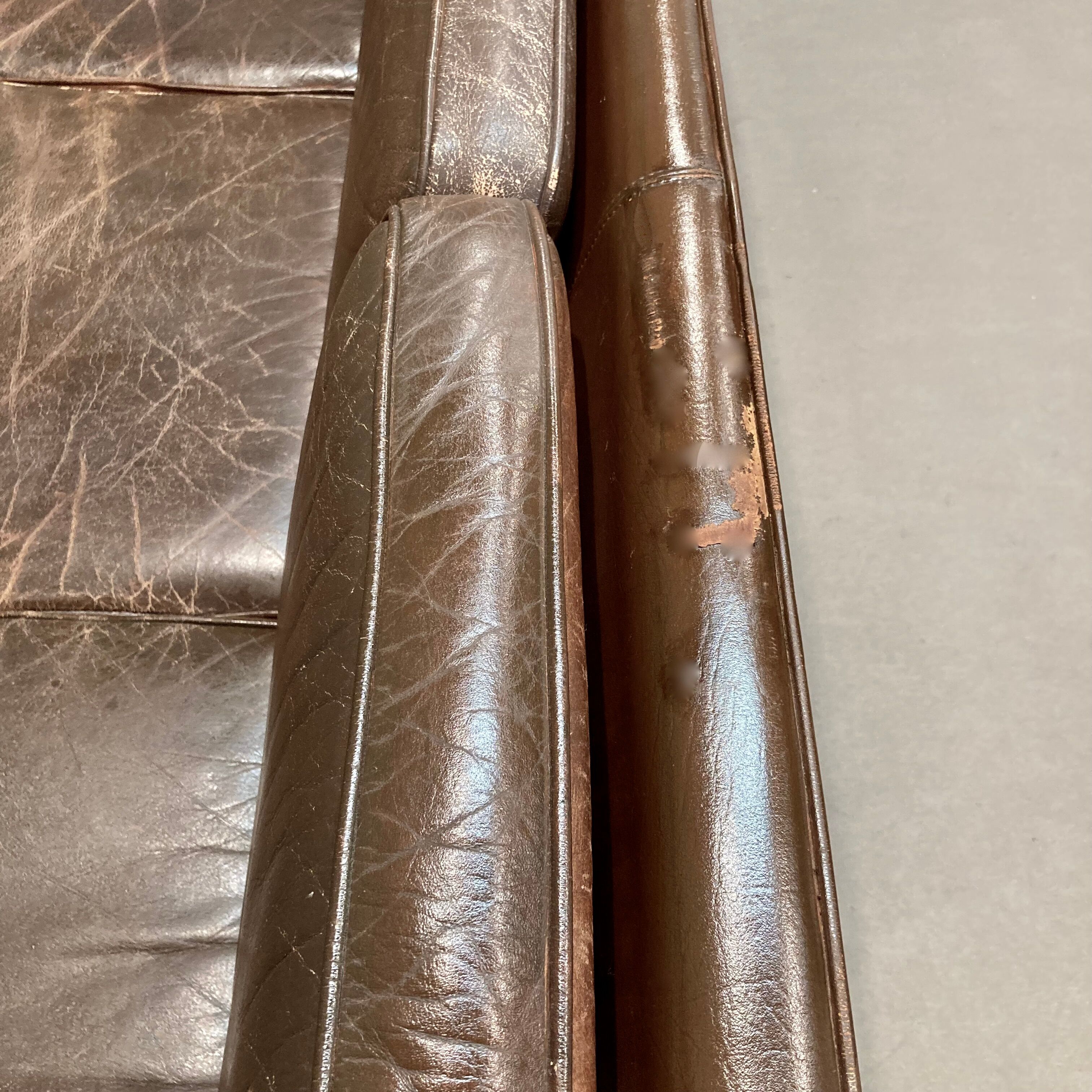 3-seater leather sofa Scandinavian design 1950
