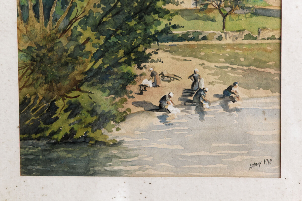 Watercolour - Les lavandières, 1914