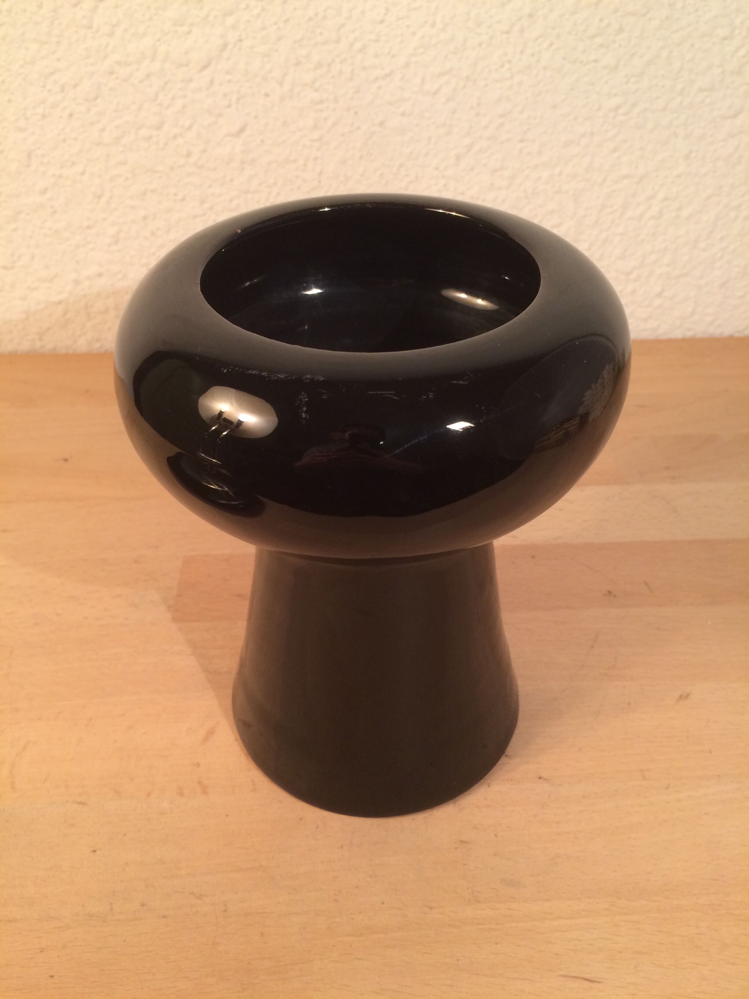 Modernist black ceramic vase